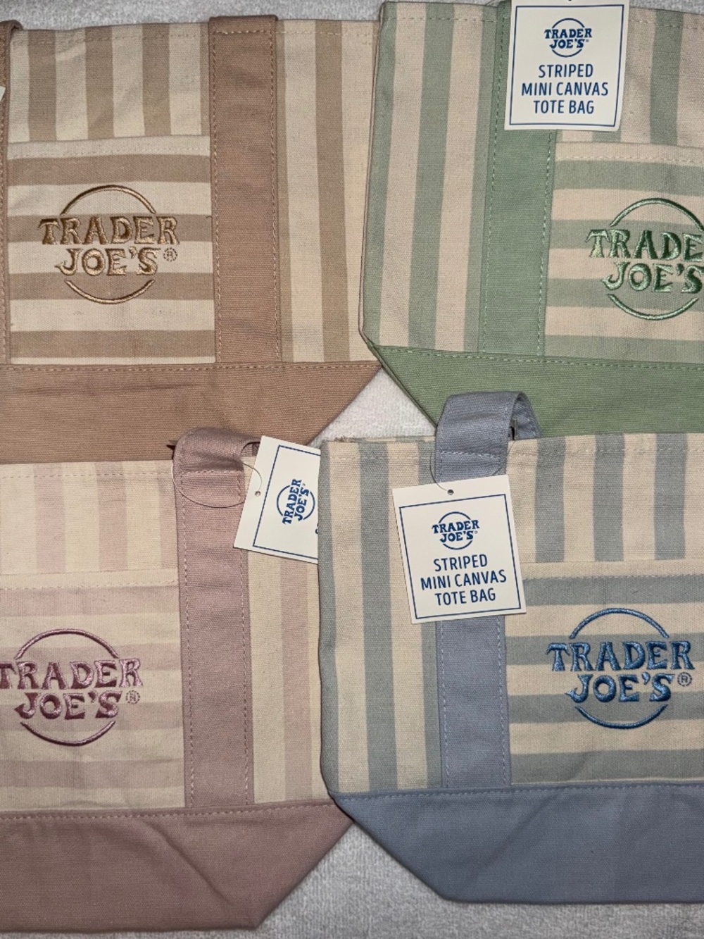 Trader Joe’s Stripe Mini Totes Lot of 4